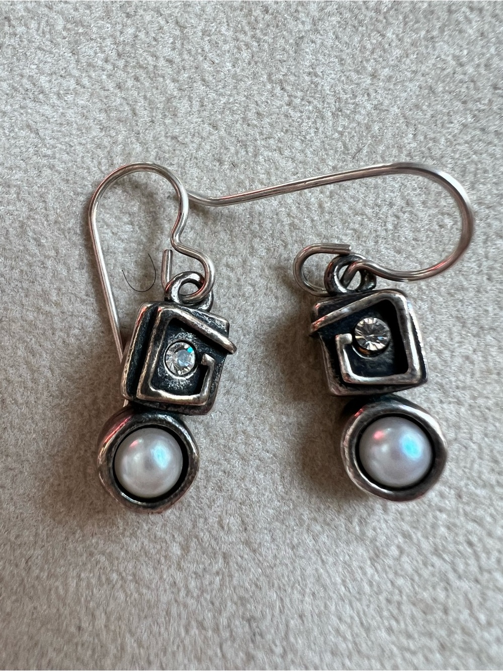 Patricia Locke Pearl Pewter Earrings